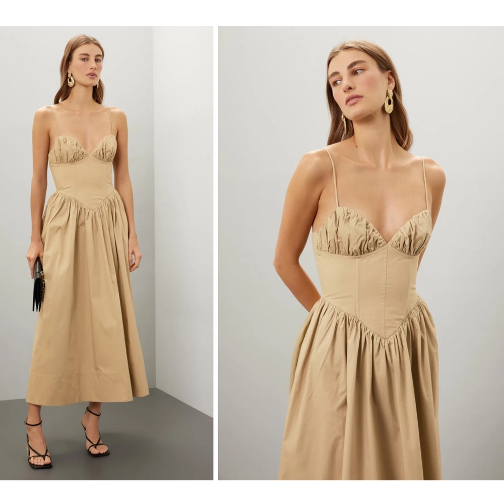 Ronny Kobo Tan Midi Dress